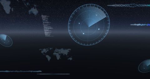 Digital Interface with Global Data and Cosmic Background - Download Free Stock Images Pikwizard.com