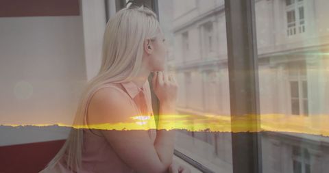 Peaceful Reflection Double Exposure with Sunset Betrayal