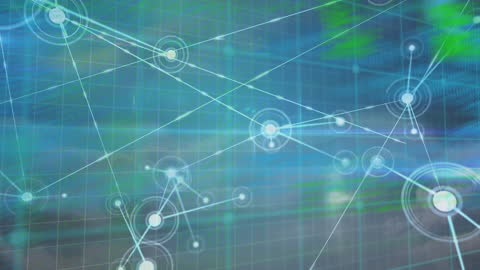 Abstract Network Graphics with Cloud Backsdrop