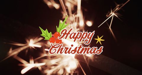 Festive Christmas Sparkler with Greeting Message - Download Free Stock Images Pikwizard.com