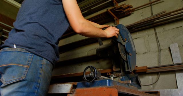 Young Female Metalsmith Using Machinery in Industrial Workshop - Download Free Stock Images Pikwizard.com