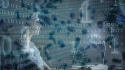 Digital Pandemic Impact Concept with Data and Virus