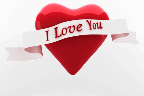 transparent heart with 'i love you' ribbon - Download Free Stock Videos Pikwizard.com