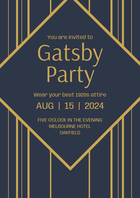 Elegant 1920s Gatsby Party Invitation with Geometric Design - Download Free Stock Videos Pikwizard.com