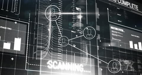 Digital Data Network with User Profiles Interface Animation