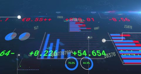 Dynamic Financial Data Visualizations on Digital Interface - Download Free Stock Images Pikwizard.com