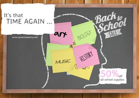 chalkboard back to school sale promotion with sticky notes - Download Free Stock Templates Pikwizard.com