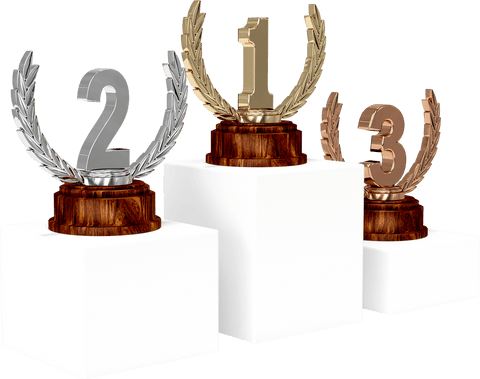 Transparent Podium with Gold, Silver, Bronze Trophies for Achievement - Download Free Stock Videos Pikwizard.com
