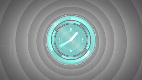 Abstract Digital Clock Animation for Global Science Concepts