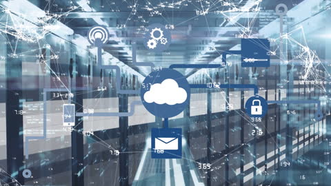 Digital Networking Icons with Cloud Computing Concept
