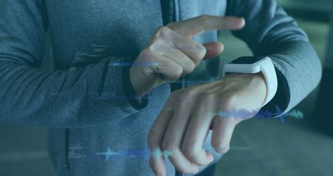 Businessman Interacting with Futuristic Virtual Display