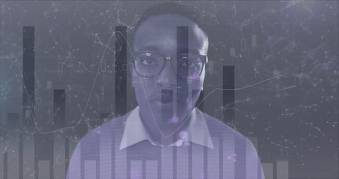 Businessman analyzing data with virtual interface