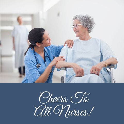 Nurse caring for senior patient in wheelchair