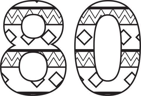 Decorative Patterned Number 80 on Transparent Background for Celebrations - Download Free Stock Videos Pikwizard.com