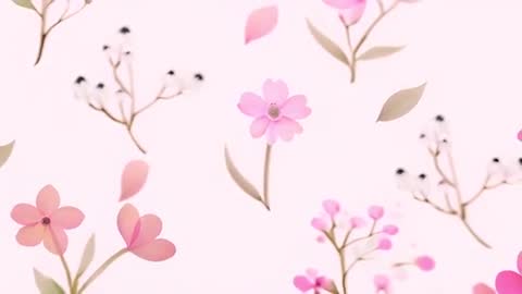 Pastel Pink Floral Animation with Elegant Botanical Motifs