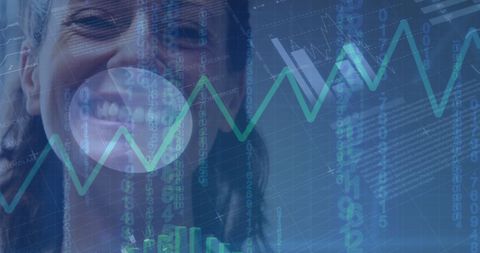 Happy Medical Professional with Overlaid Financial Data Visualization - Download Free Stock Images Pikwizard.com