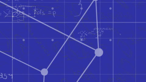 Abstract Animation of Mathematical Equations on Blue Background