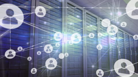 Digital Network Connections in a Modern Server Room