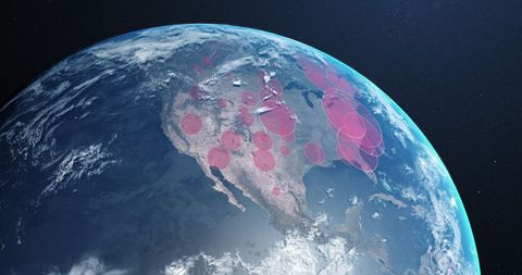 Digital Render of COVID-19 Global Spread on Spinning Globe - Download Free Stock Images Pikwizard.com