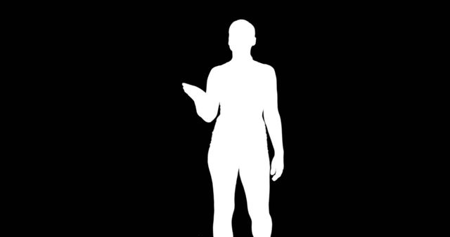 Silhouette of Person Gesturing on Black Background - Download Free Stock Images Pikwizard.com