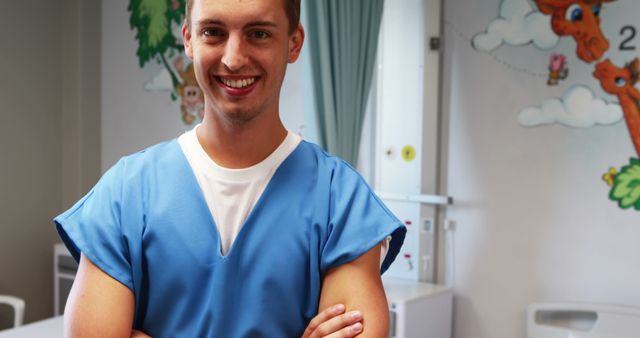 Young Pediatric Nurse Smiling in Children's Hospital Room - Download Free Stock Images Pikwizard.com