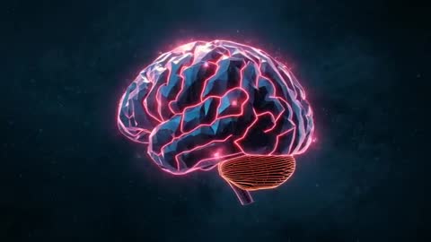 Futuristic 3D Brain with Neon Pulses