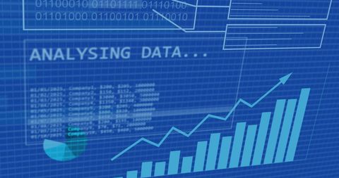 Financial Data Analysis with Graph and Binary Code Background - Download Free Stock Images Pikwizard.com