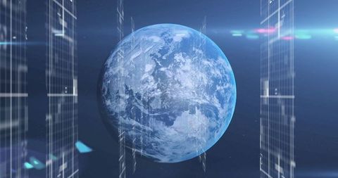 Digital Data Streams Surrounding Earth in Space Technology - Download Free Stock Images Pikwizard.com