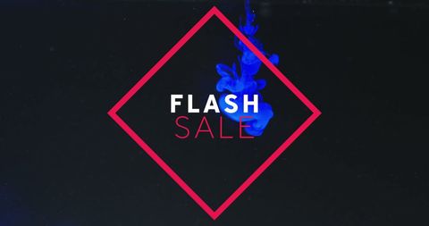 Vibrant Flash Sale Graphic with Blue Smoke Effect