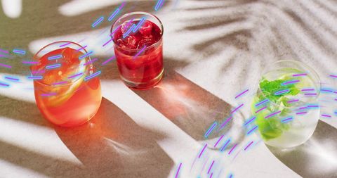 vibrant light trails and refreshing cocktails top view - Download Free Stock Images Pikwizard.com