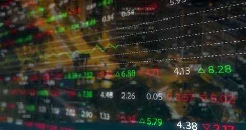 Financial Display Overlaying City Lights Representing Global Markets - Download Free Stock Images Pikwizard.com