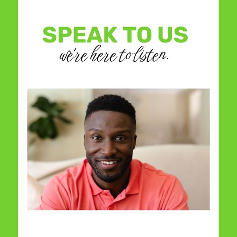 smiling african american man offering support and listening - Download Free Stock Templates Pikwizard.com