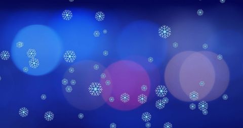 Winter Wonderland with Snowflakes and Bokeh Lights