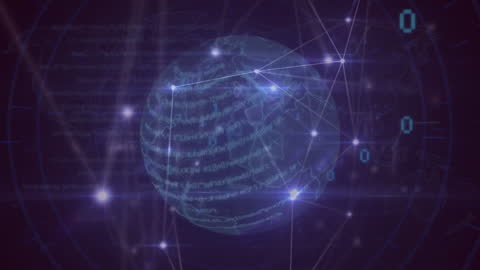 Digital Globe with Network Connections and Data Processing