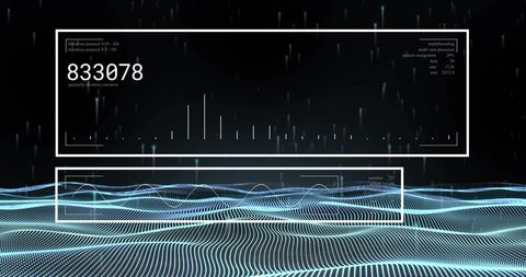 digital data processing over abstract landscape visualization - Download Free Stock Images Pikwizard.com