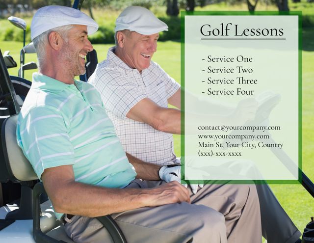 Senior Men Enjoying Golf Lessons in Sunny Outdoor Setting - Download Free Stock Templates Pikwizard.com