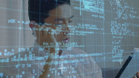 Overlay of Software Code and Business Professional Communication