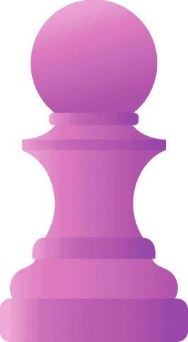 Elegant pink purple chess pawn transparent digital vector