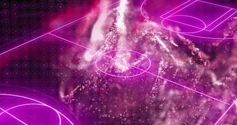 Neon Purple Digital Football Pitch with Red Digital Wave - Download Free Stock Images Pikwizard.com