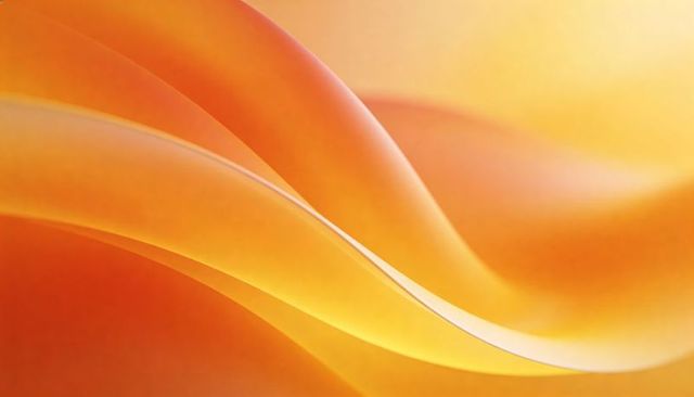 Golden flowing ribbons creating warm gradient wave background with soft light and smooth curves