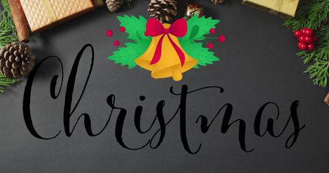 Festive Christmas Decor with Calligraphy Text