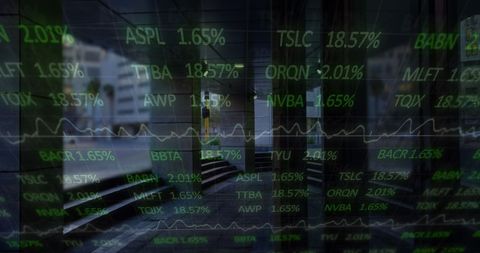 Financial Data Overlay on Modern Architecture - Download Free Stock Images Pikwizard.com