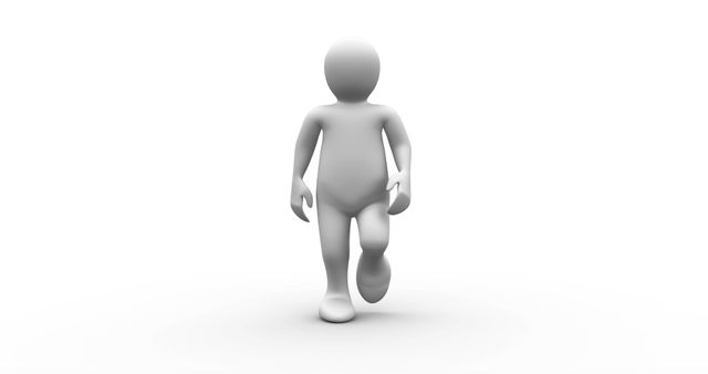 3D Rendered Character Walking Forward in White Background - Download Free Stock Images Pikwizard.com