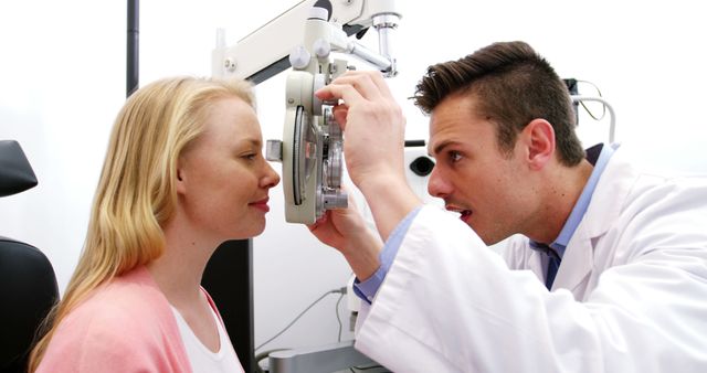 Optometrist Examining Patient's Eyes in Clinic - Download Free Stock Images Pikwizard.com