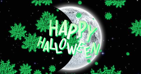 Luminous Halloween Greeting with Glowing Text and Spider Webs - Download Free Stock Images Pikwizard.com