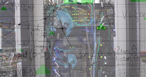 Mathematical Equations and Digital Data in Modern Server Room - Download Free Stock Images Pikwizard.com