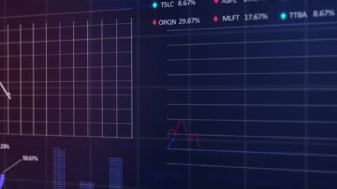 Dynamic Financial Data on Purple Gradient Background