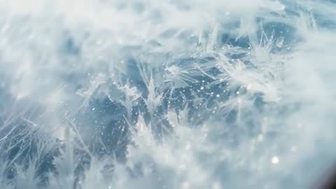 Sparkling Frost Crystals Forming on Window Pane in Winter