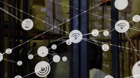 Digital Network Overlaid on Warehouse Storage Facility