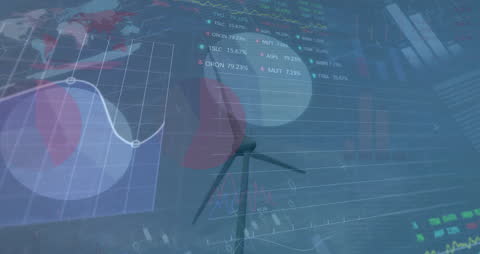 Digital Financial Data Overlay on Wind Turbine